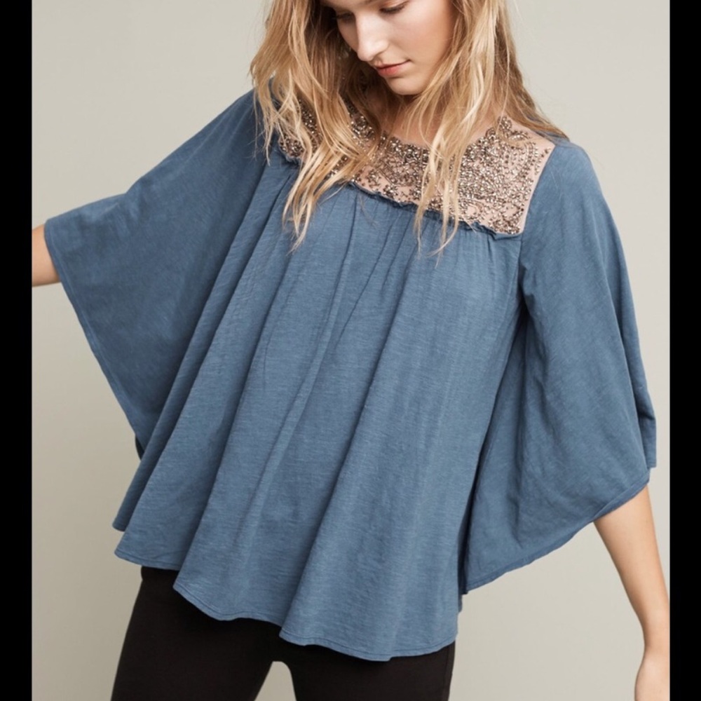 NWT Deletta Josephine Embellished Blouse Medium